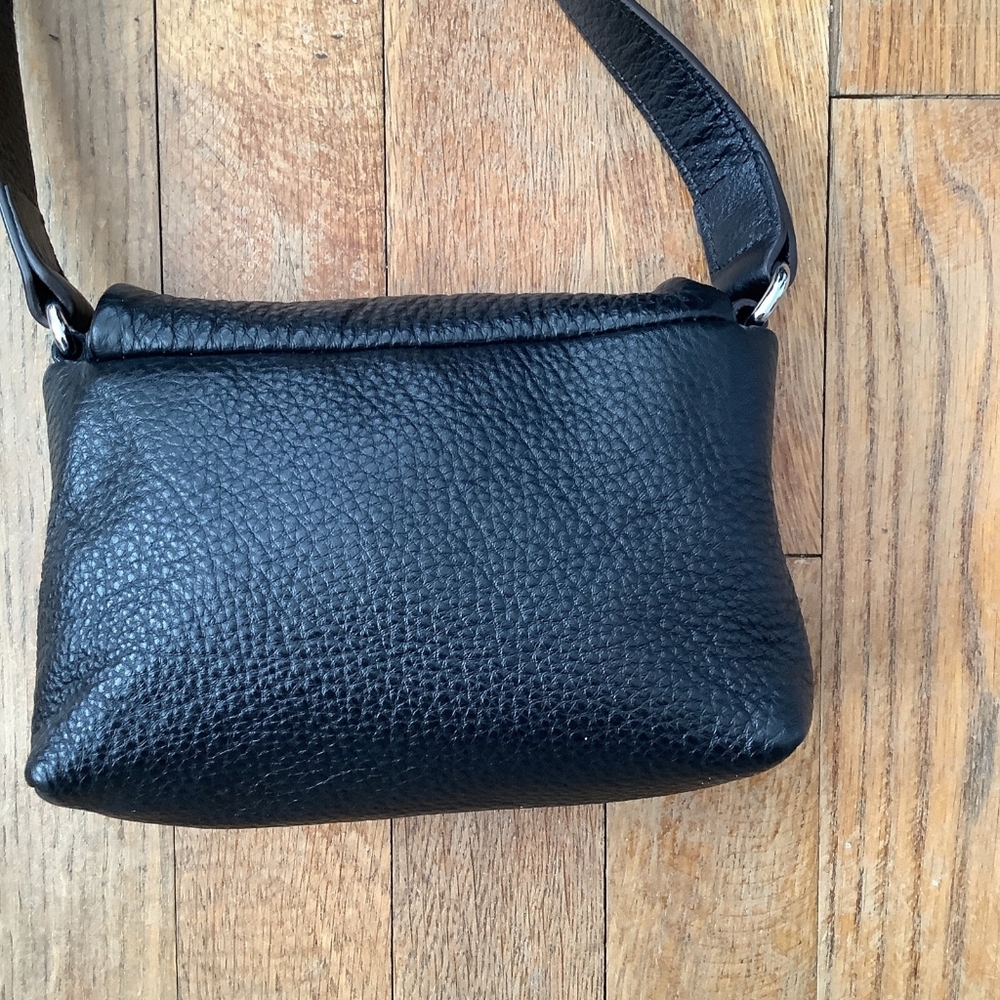 Black and  Floral Leather Crossbody Purse Mini SUPER SWEET AIMEE KESTENBERG - Picture 4 of 5